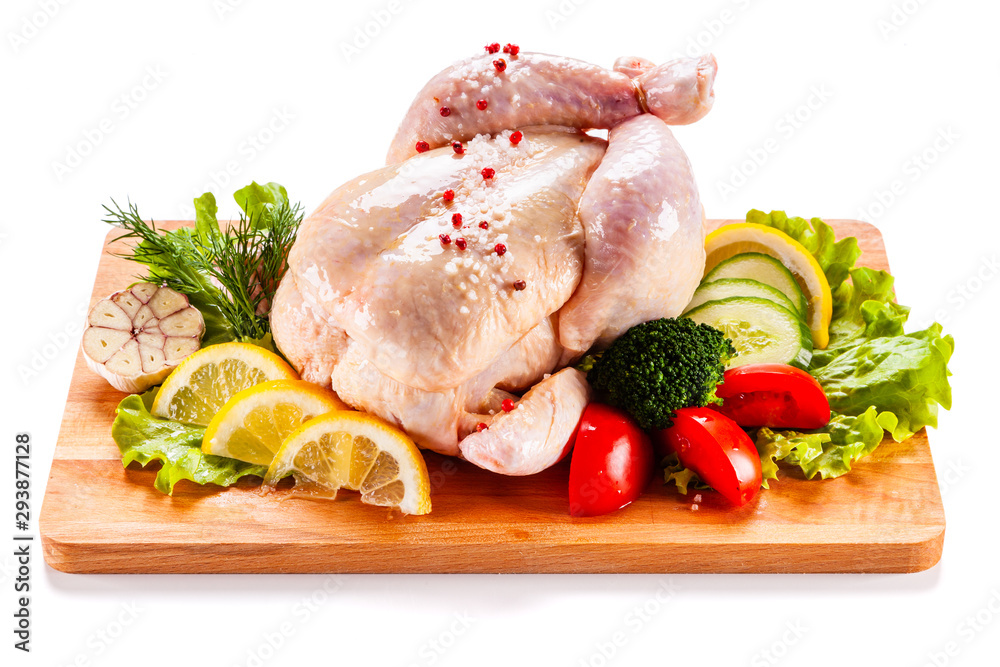 Fresh raw chicken isolated on white background Fresh raw chicken isolated on white background
