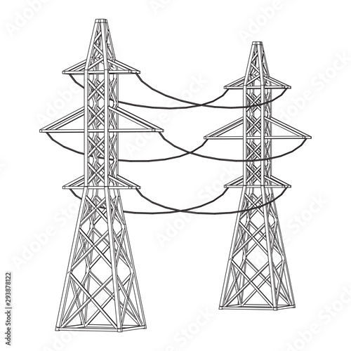 Power transmission tower high voltage pylon