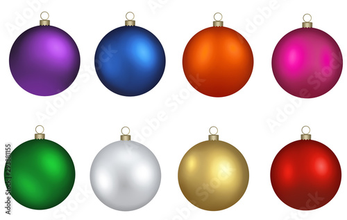 set colorful christmas balls vector photo