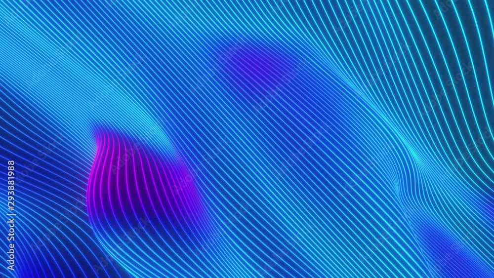 Looped animation. Abstract colorful wavy background in bright rainbow colors. Modern colorful wallpaper. 3d rendering.