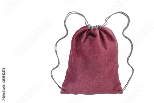 red camping bag