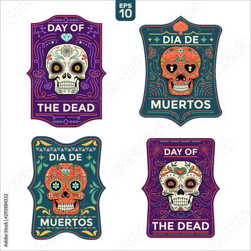 Day of the Dead Sugar Skull for poster, flyer and invitation
