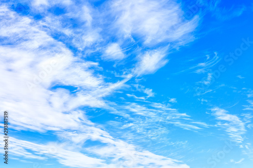 Sky blue or azure sky and white cloud background, beautiful nature on summer