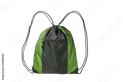 green camping bag