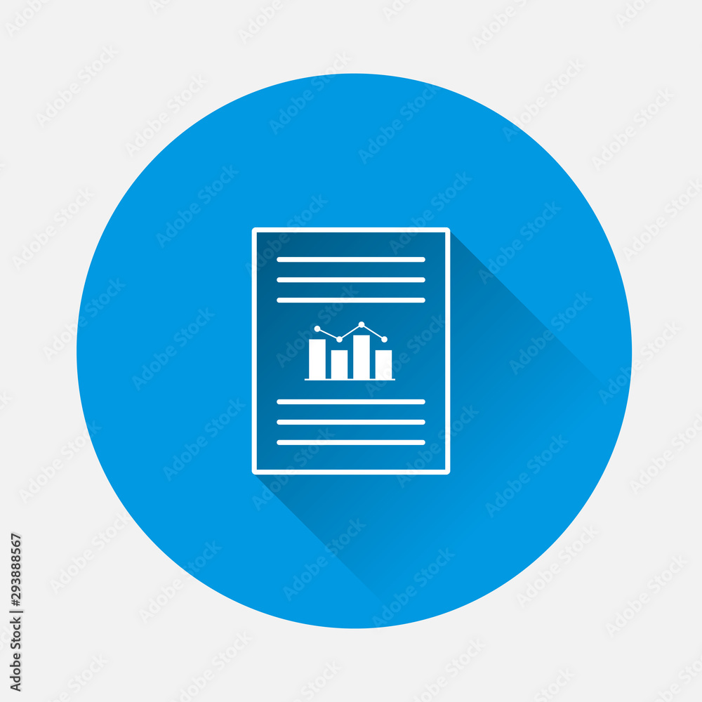 Vector document icon with growth rate and text on blue background. Symbol of fast money. Flat image with long shadow. Vector document icon with growth rate and text on blue background. Symbol of fast money. Flat image with long shadow.