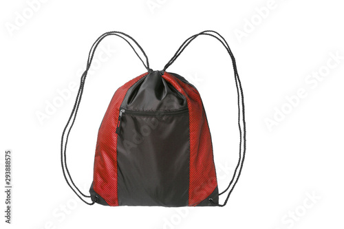 red camping bag