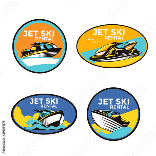 Set of Jet Ski Emblem for Rental and Service 