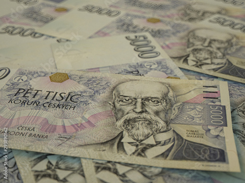 Wallpaper Mural Money of Czesh Republic, financial background. CZK. Macro shot Torontodigital.ca