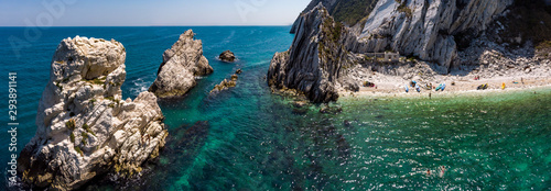 rocky seashore in Italy photo