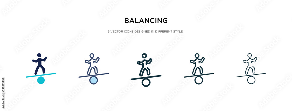 balancing icon in different style vector illustration. two colored and black balancing vector icons designed in filled, outline, line and stroke style can be used for web, mobile, ui