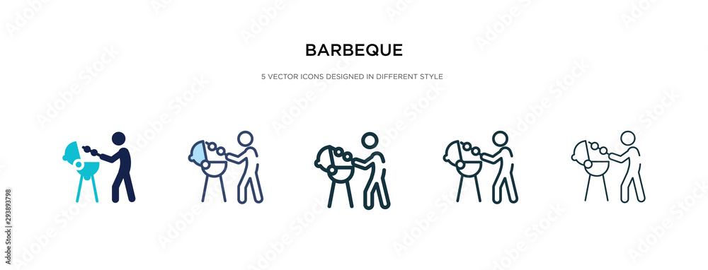 barbeque icon in different style vector illustration. two colored and black barbeque vector icons designed in filled, outline, line and stroke style can be used for web, mobile, ui barbeque icon in different style vector illustration. two colored and black barbeque vector icons designed in filled, outline, line and stroke style can be used for web, mobile, ui