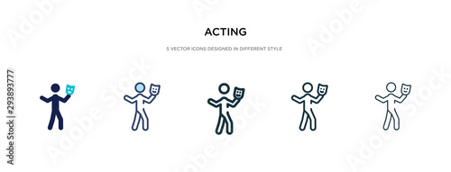 Valokuva acting icon in different style vector illustration