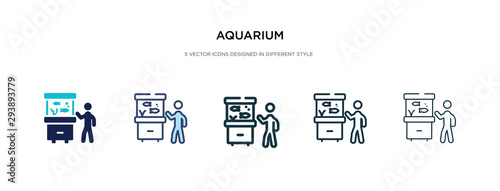 aquarium icon in different style vector illustration. two colored and black aquarium vector icons designed in filled, outline, line and stroke style can be used for web, mobile, ui