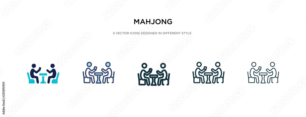 mahjong icon in different style vector illustration. two colored and black mahjong vector icons designed in filled, outline, line and stroke style can be used for web, mobile, ui