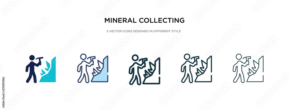 mineral collecting icon in different style vector illustration. two colored and black mineral collecting vector icons designed in filled, outline, line and stroke style can be used for web, mobile,