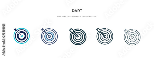 dart icon in different style vector illustration. two colored and black dart vector icons designed in filled, outline, line and stroke style can be used for web, mobile, ui