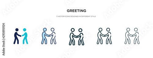 greeting icon in different style vector illustration. two colored and black greeting vector icons designed in filled, outline, line and stroke style can be used for web, mobile, ui