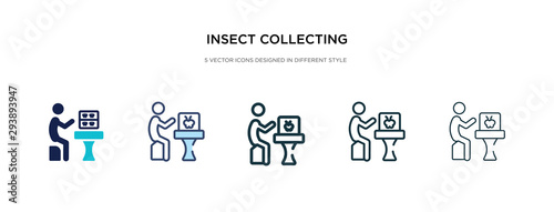 insect collecting icon in different style vector illustration. two colored and black insect collecting vector icons designed in filled, outline, line and stroke style can be used for web, mobile, ui