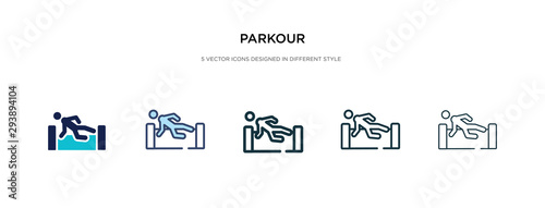 parkour icon in different style vector illustration. two colored and black parkour vector icons designed in filled, outline, line and stroke style can be used for web, mobile, ui