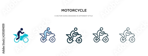 motorcycle icon in different style vector illustration. two colored and black motorcycle vector icons designed in filled, outline, line and stroke style can be used for web, mobile, ui