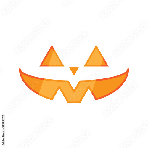 Happy halloween flat icon and outline