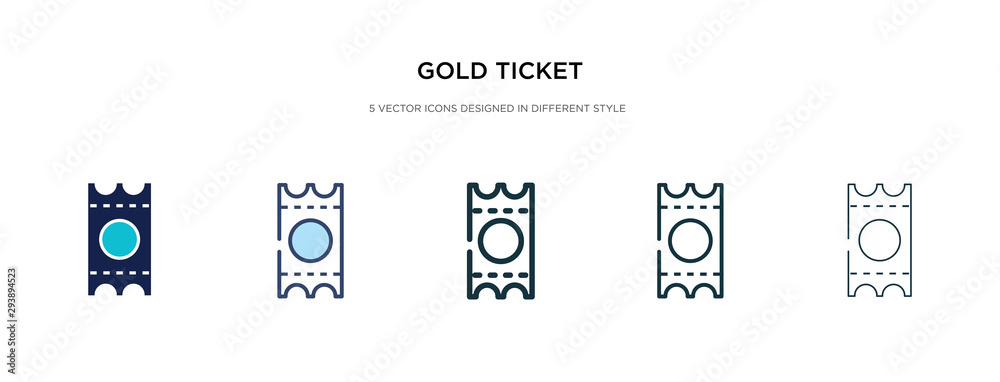 gold ticket icon in different style vector illustration. two colored and black gold ticket vector icons designed in filled, outline, line and stroke style can be used for web, mobile, ui