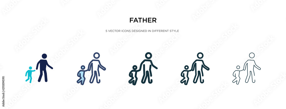 father icon in different style vector illustration. two colored and black father vector icons designed in filled, outline, line and stroke style can be used for web, mobile, ui father icon in different style vector illustration. two colored and black father vector icons designed in filled, outline, line and stroke style can be used for web, mobile, ui