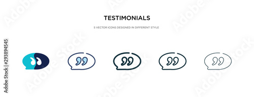 testimonials icon in different style vector illustration. two colored and black testimonials vector icons designed in filled, outline, line and stroke style can be used for web, mobile, ui