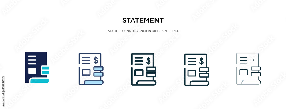 statement icon in different style vector illustration. two colored and black statement vector icons designed in filled, outline, line and stroke style can be used for web, mobile, ui statement icon in different style vector illustration. two colored and black statement vector icons designed in filled, outline, line and stroke style can be used for web, mobile, ui