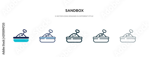 sandbox icon in different style vector illustration. two colored and black sandbox vector icons designed in filled, outline, line and stroke style can be used for web, mobile, ui