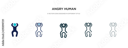 angry human icon in different style vector illustration. two colored and black angry human vector icons designed in filled, outline, line and stroke style can be used for web, mobile, ui