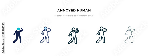 annoyed human icon in different style vector illustration. two colored and black annoyed human vector icons designed in filled, outline, line and stroke style can be used for web, mobile, ui