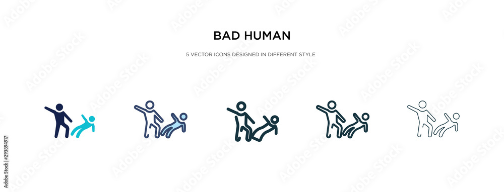 Plakat bad human icon in different style vector illustration. two colored and black bad human vector icons designed in filled, outline, line and stroke style can be used for web, mobile, ui