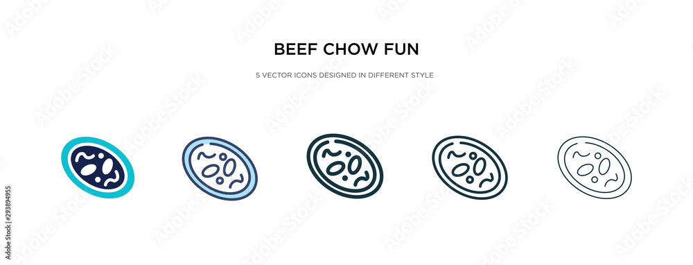 beef chow fun icon in different style vector illustration. two colored and black beef chow fun vector icons designed in filled, outline, line and stroke style can be used for web, mobile, ui beef chow fun icon in different style vector illustration. two colored and black beef chow fun vector icons designed in filled, outline, line and stroke style can be used for web, mobile, ui