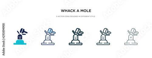 whack a mole icon in different style vector illustration. two colored and black whack a mole vector icons designed in filled, outline, line and stroke style can be used for web, mobile, ui