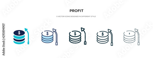 profit icon in different style vector illustration. two colored and black profit vector icons designed in filled, outline, line and stroke style can be used for web, mobile, ui