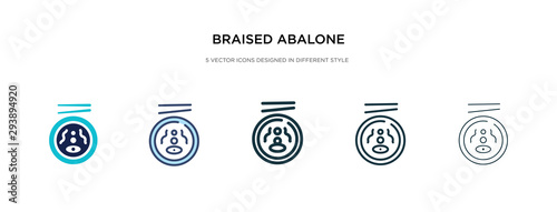 braised abalone icon in different style vector illustration. two colored and black braised abalone vector icons designed in filled, outline, line and stroke style can be used for web, mobile, ui
