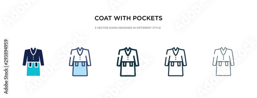 coat with pockets icon in different style vector illustration. two colored and black coat with pockets vector icons designed in filled, outline, line and stroke style can be used for web, mobile, ui