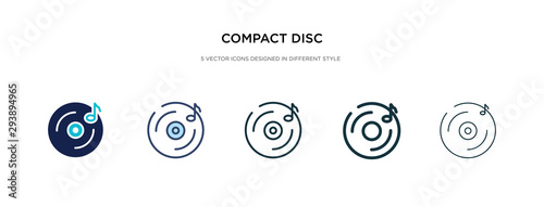 compact disc icon in different style vector illustration. two colored and black compact disc vector icons designed in filled, outline, line and stroke style can be used for web, mobile, ui