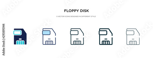 floppy disk icon in different style vector illustration. two colored and black floppy disk vector icons designed in filled, outline, line and stroke style can be used for web, mobile, ui
