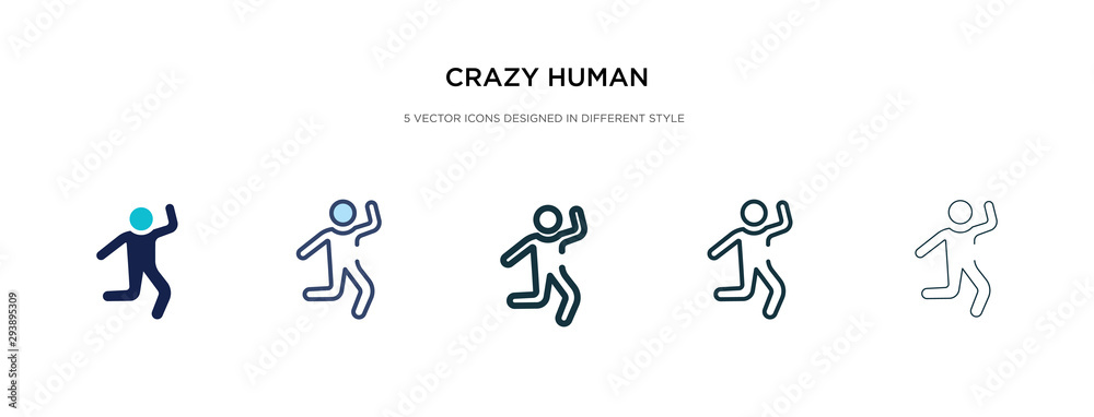 crazy human icon in different style vector illustration. two colored and black crazy human vector icons designed in filled, outline, line and stroke style can be used for web, mobile, ui crazy human icon in different style vector illustration. two colored and black crazy human vector icons designed in filled, outline, line and stroke style can be used for web, mobile, ui