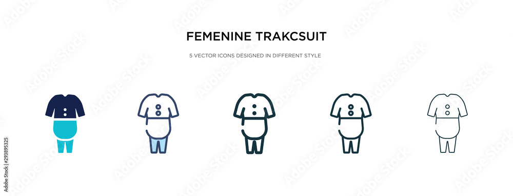 femenine trakcsuit icon in different style vector illustration. two colored and black femenine trakcsuit vector icons designed in filled, outline, line and stroke style can be used for web, mobile, femenine trakcsuit icon in different style vector illustration. two colored and black femenine trakcsuit vector icons designed in filled, outline, line and stroke style can be used for web, mobile,