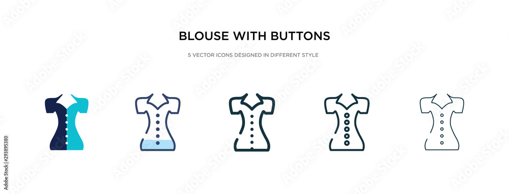 blouse with buttons icon in different style vector illustration. two colored and black blouse with buttons vector icons designed in filled, outline, line and stroke style can be used for web,