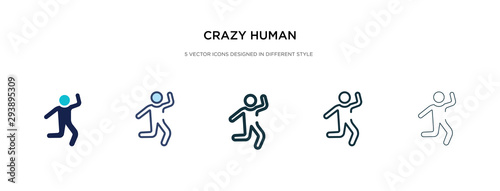 crazy human icon in different style vector illustration. two colored and black crazy human vector icons designed in filled  outline  line and stroke style can be used for web  mobile  ui
