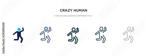 crazy human icon in different style vector illustration. two colored and black crazy human vector icons designed in filled, outline, line and stroke style can be used for web, mobile, ui