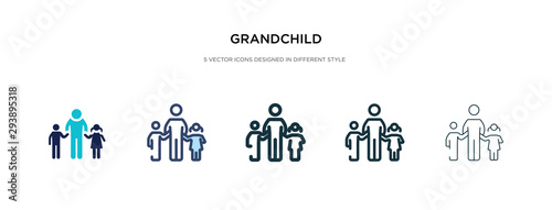 grandchild icon in different style vector illustration. two colored and black grandchild vector icons designed in filled, outline, line and stroke style can be used for web, mobile, ui