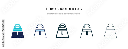 hobo shoulder bag icon in different style vector illustration. two colored and black hobo shoulder bag vector icons designed in filled, outline, line and stroke style can be used for web, mobile, ui
