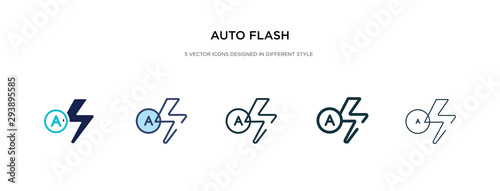 auto flash icon in different style vector illustration. two colored and black auto flash vector icons designed in filled, outline, line and stroke style can be used for web, mobile, ui