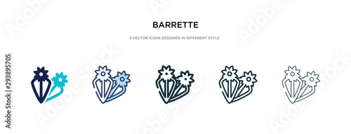 barrette icon in different style vector illustration. two colored and black barrette vector icons designed in filled, outline, line and stroke style can be used for web, mobile, ui