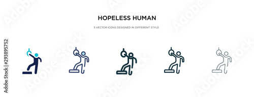 hopeless human icon in different style vector illustration. two colored and black hopeless human vector icons designed in filled, outline, line and stroke style can be used for web, mobile, ui